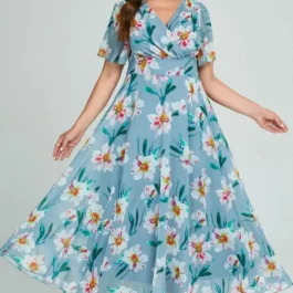 Szyfonowa sukienka w kwiaty Plus Size