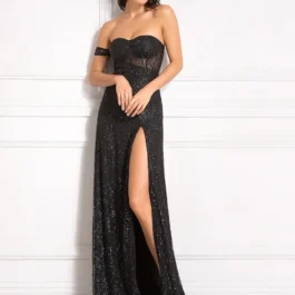 AXA Seksowna suknia z rozcięciem
