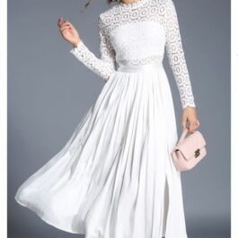 Biała koronkowa sukienka