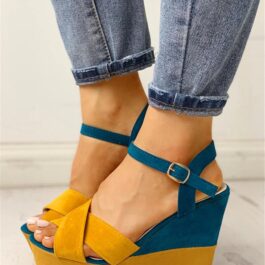 Sandały na koturnie Yellow Blue