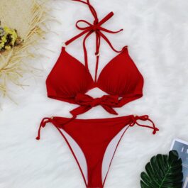 Wiązane bikini Red