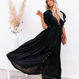 Luźna sukienka narzutka Black